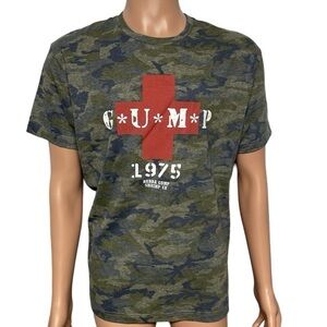 GUMP 1975 Unisex Green L Camouflage Bubba Gump Shrimp Co Short Sleeve Tee in EUC